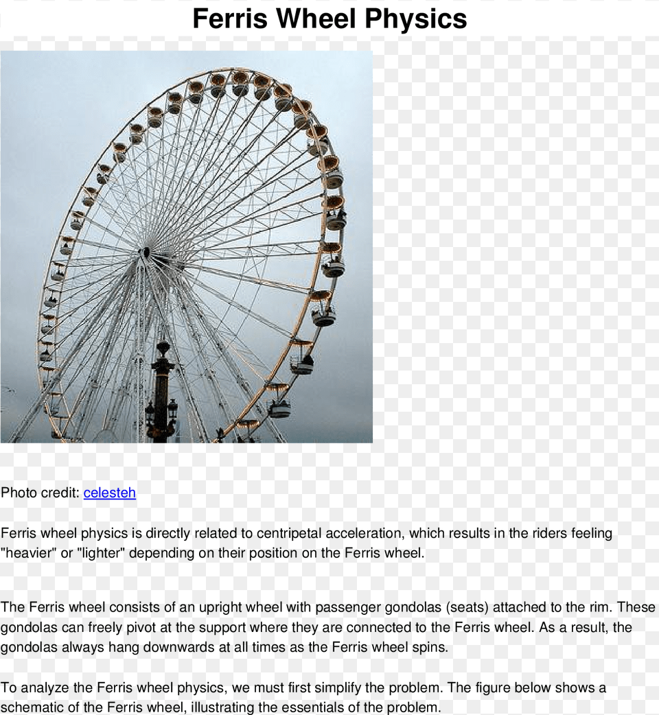 Rotation Around A Fixed Axis Physics Ferris Wheel Motion Ferris Wheel Model Of Physics, Amusement Park, Ferris Wheel, Fun, Machine Png