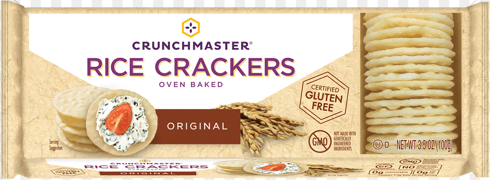 Rotator Image Crunchmaster Rice Crackers, Bread, Cracker, Food, Egg Free Png