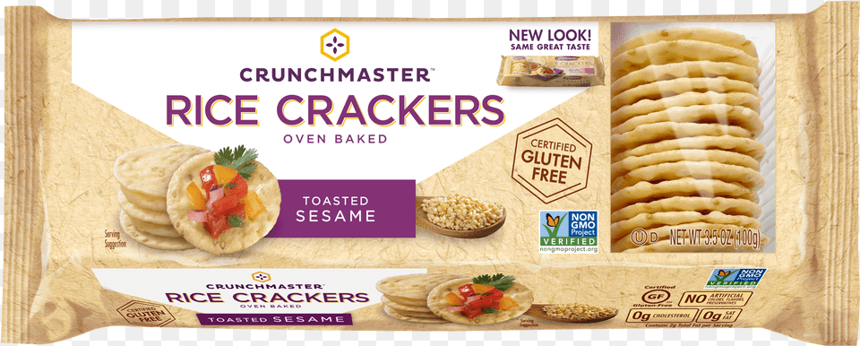 Rotator Crunchmaster Rice Crackers, Bread, Food, Cracker, Lunch Png Image