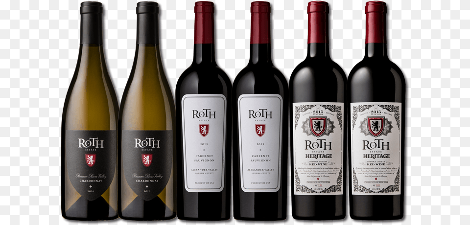 Roth Connoisseur Guild Roth Estate Heritage Red Blend Sonoma County Vintage, Alcohol, Beverage, Bottle, Liquor Png