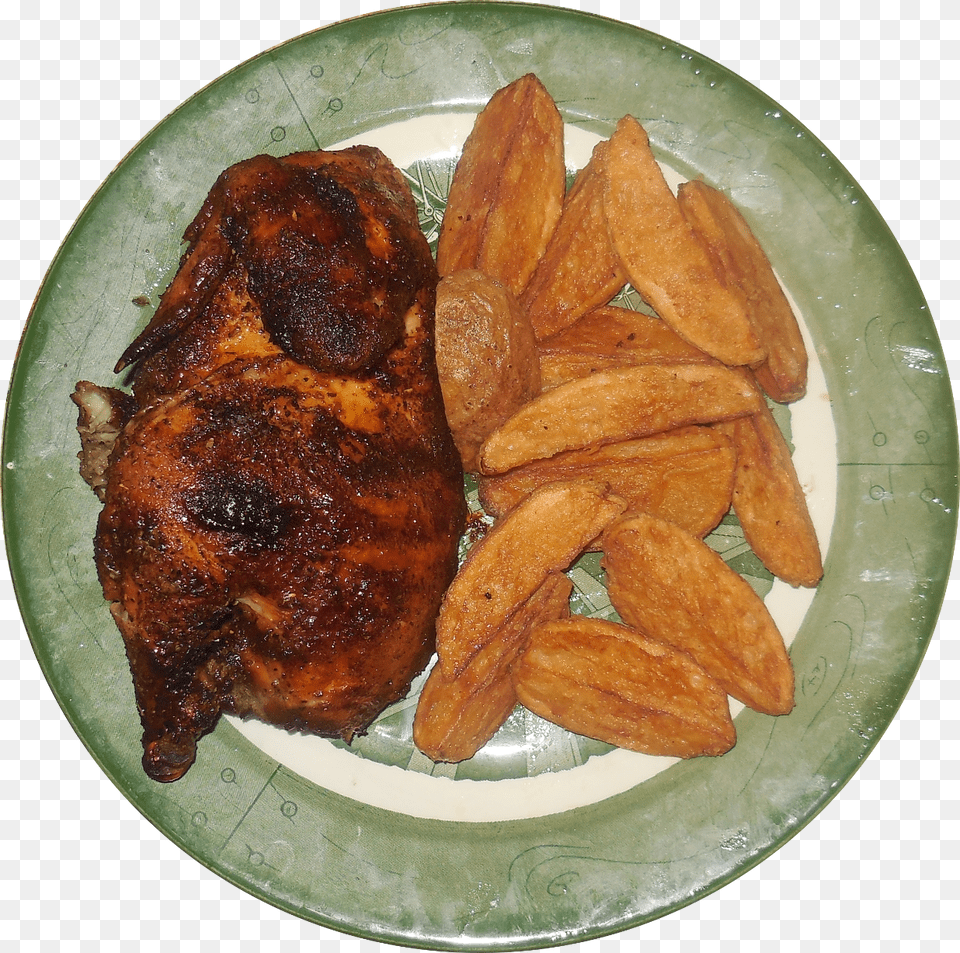 Rotisserie Chicken And Potato Wedges Potato Wedges, Food, Food Presentation, Meal, Plate Free Png Download