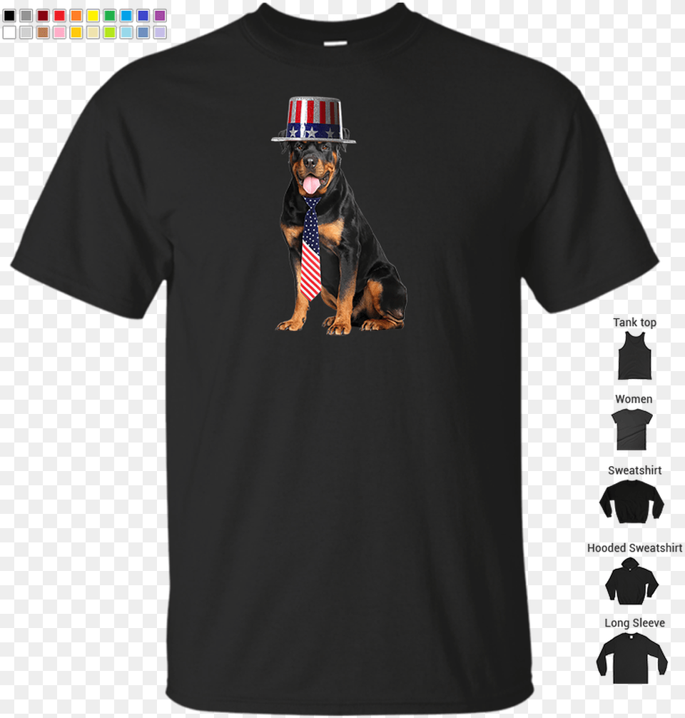 Rottweiler 4th Of July Dog In Top Hat And Tie Raglan Baseball Tee, Clothing, T-shirt, Animal, Canine Png Image
