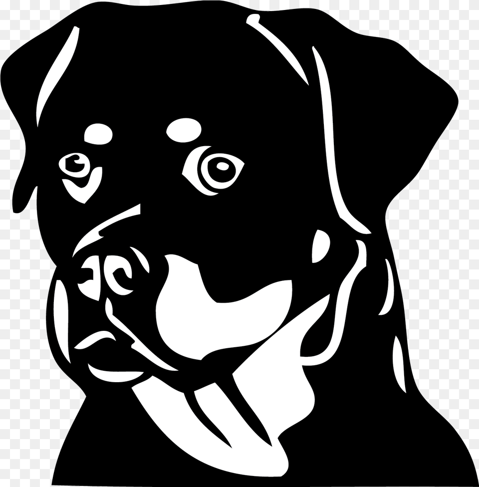 Rottweiler Rottweiler Black And White, Stencil, Animal, Fish, Sea Life Png