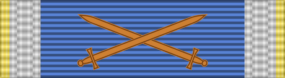Rou Aeronautical Virtue Medal 2002 War Ribbon 3rd Class Bar Clipart, Sword, Weapon, Utility Pole Png Image
