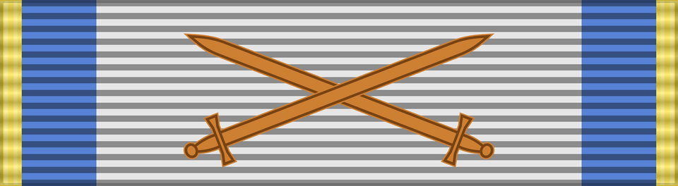 Rou Maritime Virtue Medal 2002 War Ribbon 3rd Class Bar Clipart, Sword, Weapon Free Png Download