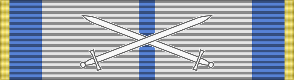Rou Maritime Virtue Order 2002 War Ribbon Knight Bar Clipart, Sword, Weapon, Aircraft, Transportation Png Image