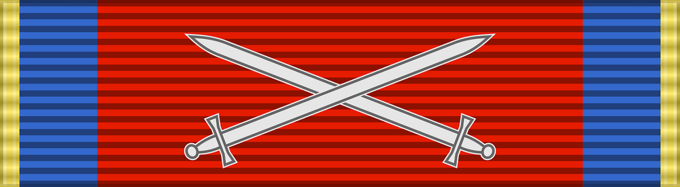 Rou Military Virtue Medal 2002 War Ribbon 2nd Class Bar Clipart, Sword, Weapon, Blade, Dagger Free Png