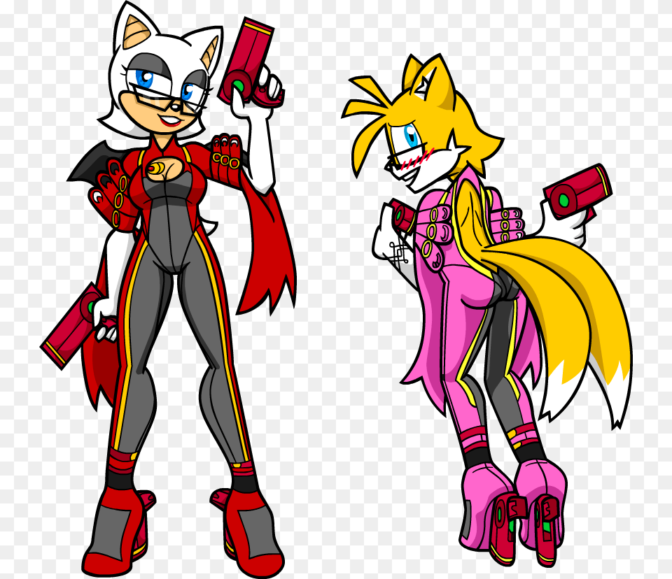 Rouge And Tails As Bayonetta Tails In Rouge Costume, Book, Comics, Publication, Person Free Transparent Png