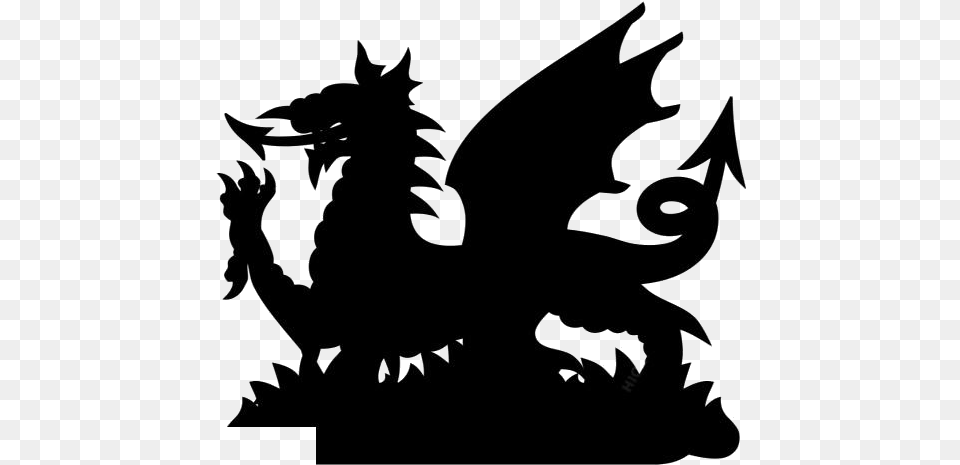 Rouge Dragon Silhouette Welsh Flag Dragon, Blackboard Free Png