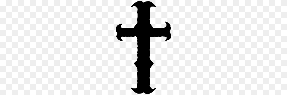 Rough Cool Rock Gothic Cross Metal, Gray Free Png Download
