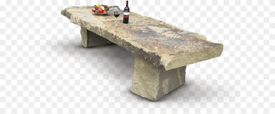 Rough Stone Table, Bench, Furniture, Dining Table, Coffee Table Free Png Download