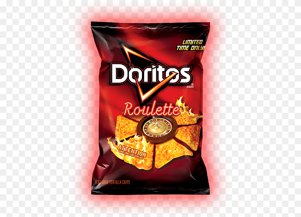 Roulette Introducing Doritos Roulette The Ultimate Roulette Doritos, Food, Snack, Ketchup, Bread Png Image