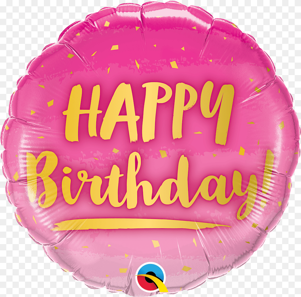 Round Birthday Gold Pink Foil Balloon Balloons, Birthday Cake, Cake, Cream, Dessert Free Transparent Png