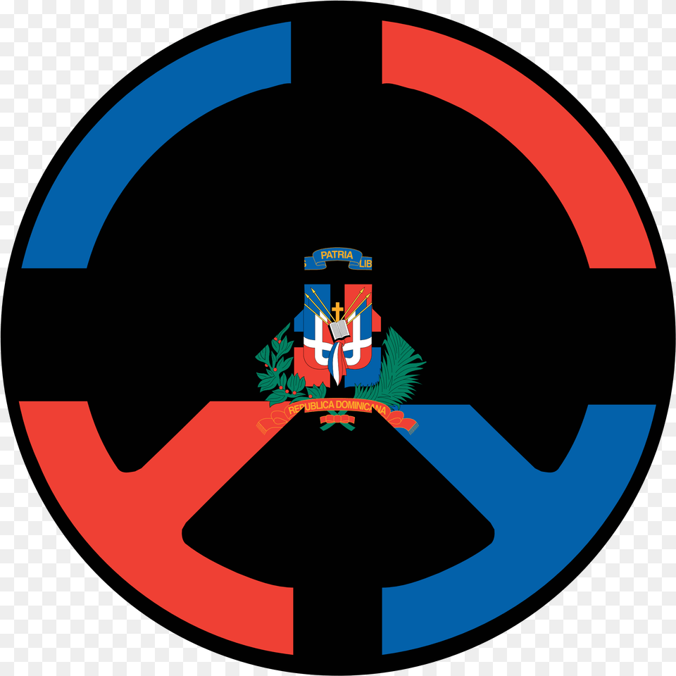 Round Black Dominican Republic Flag Symbol Image Flag Of The Dominican Republic, Emblem Free Transparent Png