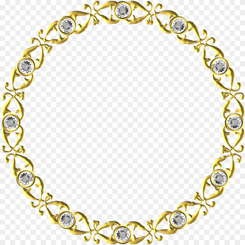 Round Border Gold For Wedding, Accessories, Bracelet, Jewelry, Necklace Png
