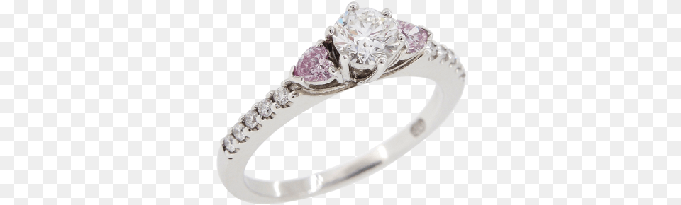 Round Brilliant Cut Pink Diamond Engagement Ring, Accessories, Jewelry, Silver, Gemstone Png Image