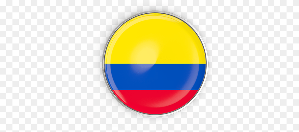 Round Button With Metal Frame Colombia Flag Button, Sphere, Logo, Astronomy, Moon Png Image