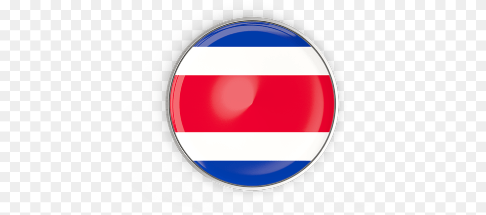 Round Button With Metal Frame Costa Rica Round Flag, Logo, Badge, Symbol, Disk Png