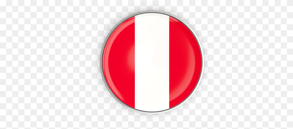 Round Button With Metal Frame Icon Peru Flag, Symbol, Logo, Sign Free Png Download