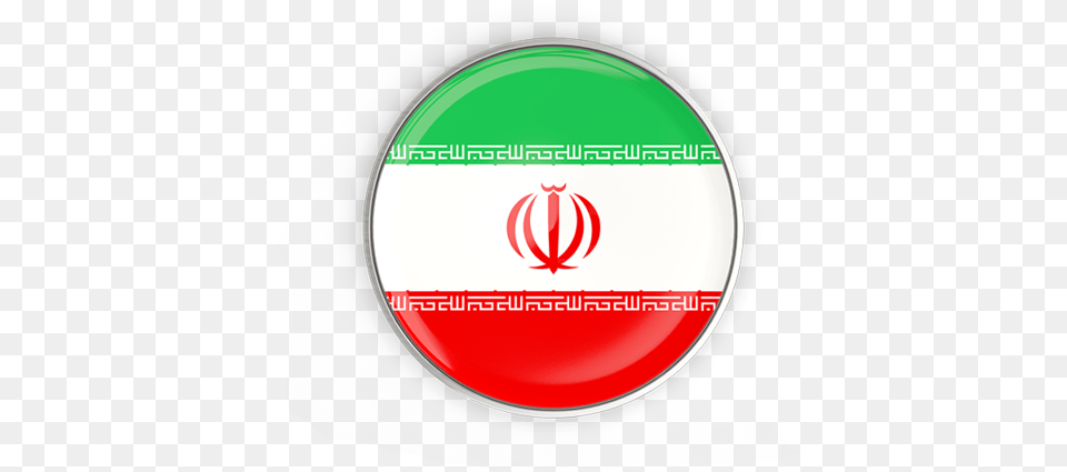 Round Button With Metal Frame Iran Flag Icon, Logo, Badge, Symbol, Disk Png