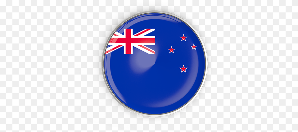 Round Button With Metal Frame New Zealand Flag, Symbol, Emblem Free Png
