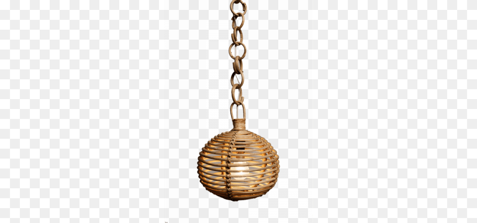 Round Cane Lamp Chandelier, Bronze Png