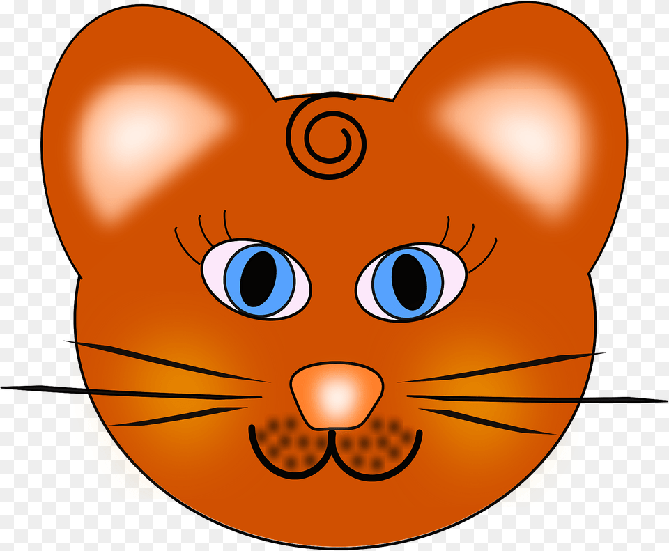 Round Cat Face With Blue Eyes Clipart, Animal, Mammal, Pet, Baby Free Transparent Png