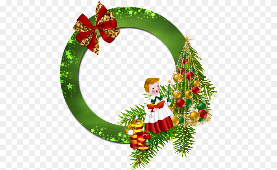 Round Christmas Frame, Baby, Person, Face, Head Free Transparent Png