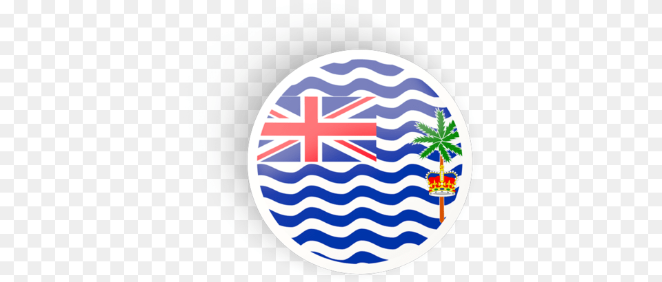 Round Concave Icon British Indian Ocean Flag, Logo, Food, Ketchup, Plant Png Image