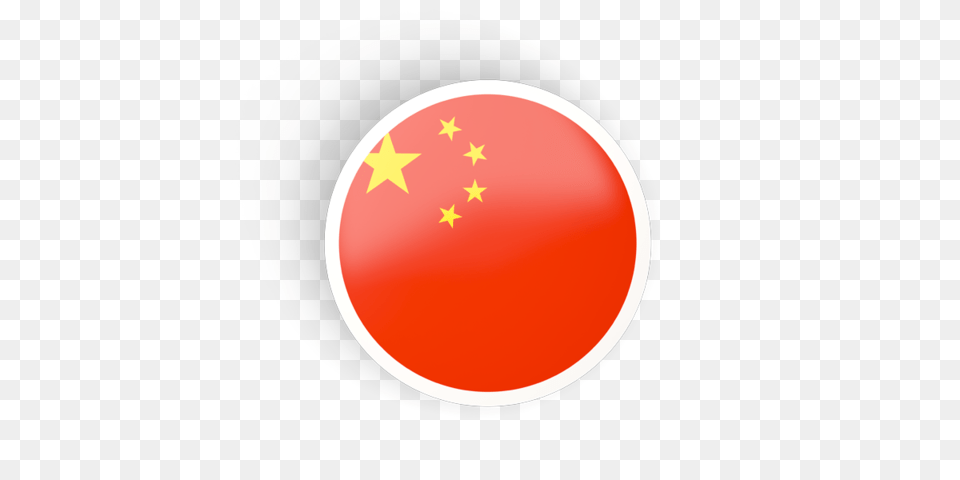 Round Concave Icon Illustration Of Flag Of China, Symbol, Star Symbol, Astronomy, Moon Png Image