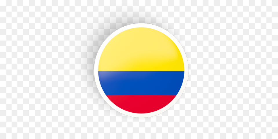 Round Concave Icon Illustration Of Flag Of Colombia, Logo, Astronomy, Moon, Nature Png Image