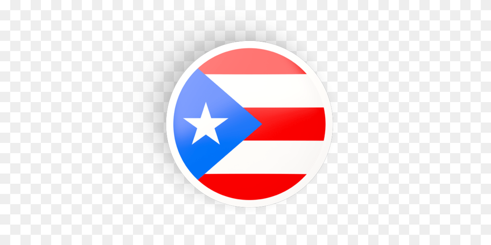 Round Concave Icon Illustration Of Flag Of Puerto Rico, Symbol, Star Symbol, Logo Png