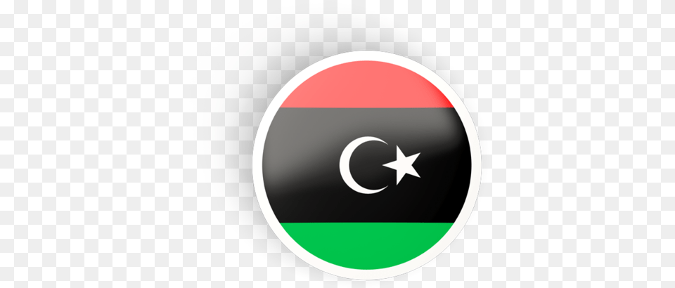 Round Concave Icon Libya Flag Round, Symbol, Disk, Star Symbol Png Image