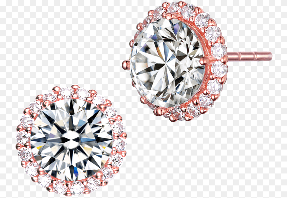 Round Cut Earrings Lab Created By Genevive Collette Z Rose Gold Overlay Cubic Zirconia Button, Accessories, Diamond, Earring, Gemstone Free Png Download