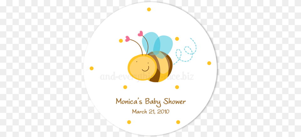 Round Cute Bumble Bee Favor Labels Self Adhesive Inktastic Valentine Sweetie Bee Baby Bib Babys, Envelope, Greeting Card, Mail, Disk Free Png Download