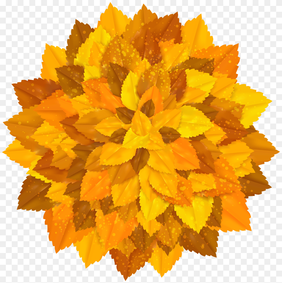 Round Decoration With Autumn Leaves Clipart Gallery, Dahlia, Flower, Leaf, Plant Free Png