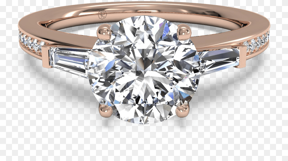 Round Diamond Band Engagement Ring, Accessories, Gemstone, Jewelry, Silver Free Png Download