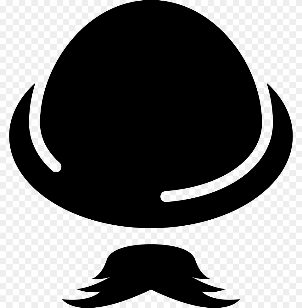 Round Fedora Hat With Moustache Icon, Silhouette, Stencil, Clothing, Hardhat Free Transparent Png