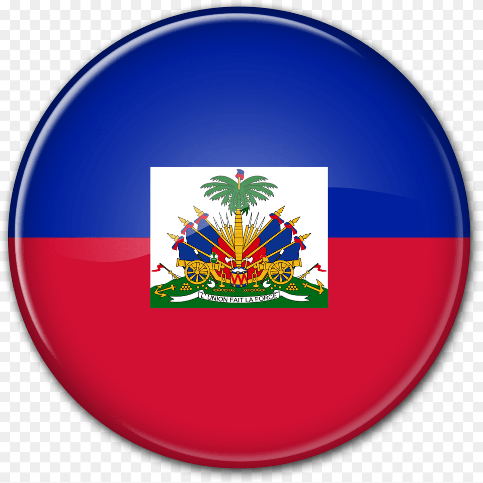 Round Flag Of Haiti, Badge, Emblem, Logo, Symbol Png