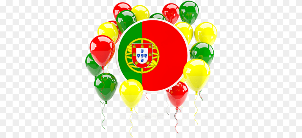 Round Flag With Balloons Portugal Flag, Balloon Free Png