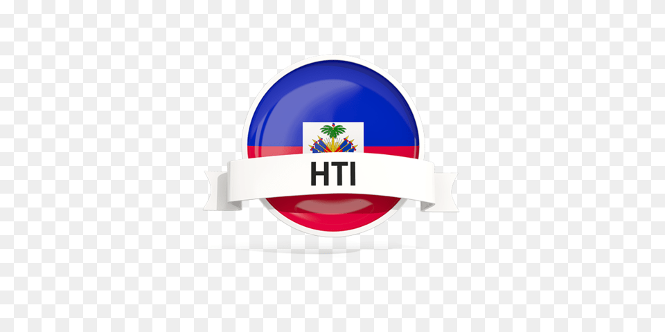 Round Flag With Banner Illustration Of Flag Of Haiti, Badge, Logo, Symbol, Helmet Png Image