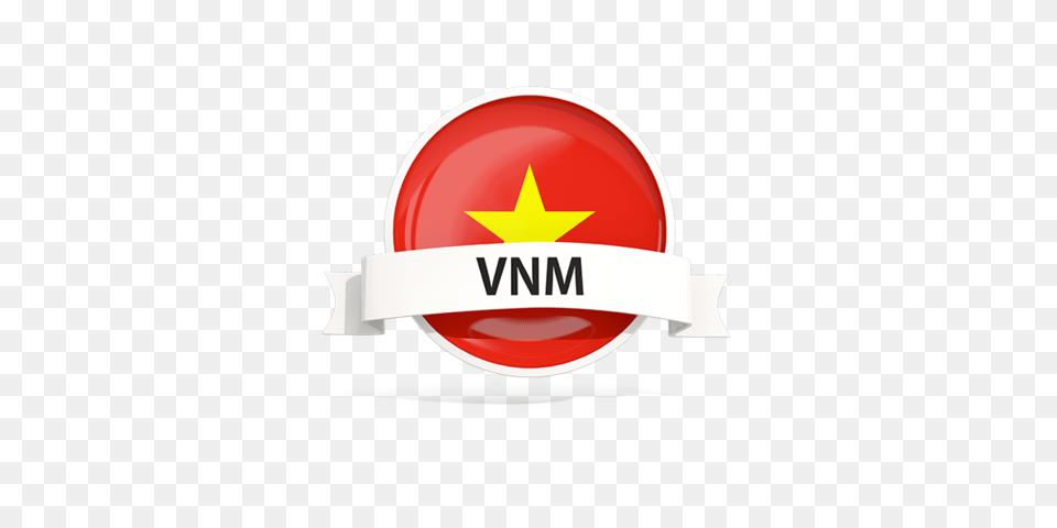 Round Flag With Banner Illustration Of Flag Of Vietnam, Clothing, Hardhat, Helmet, Logo Png