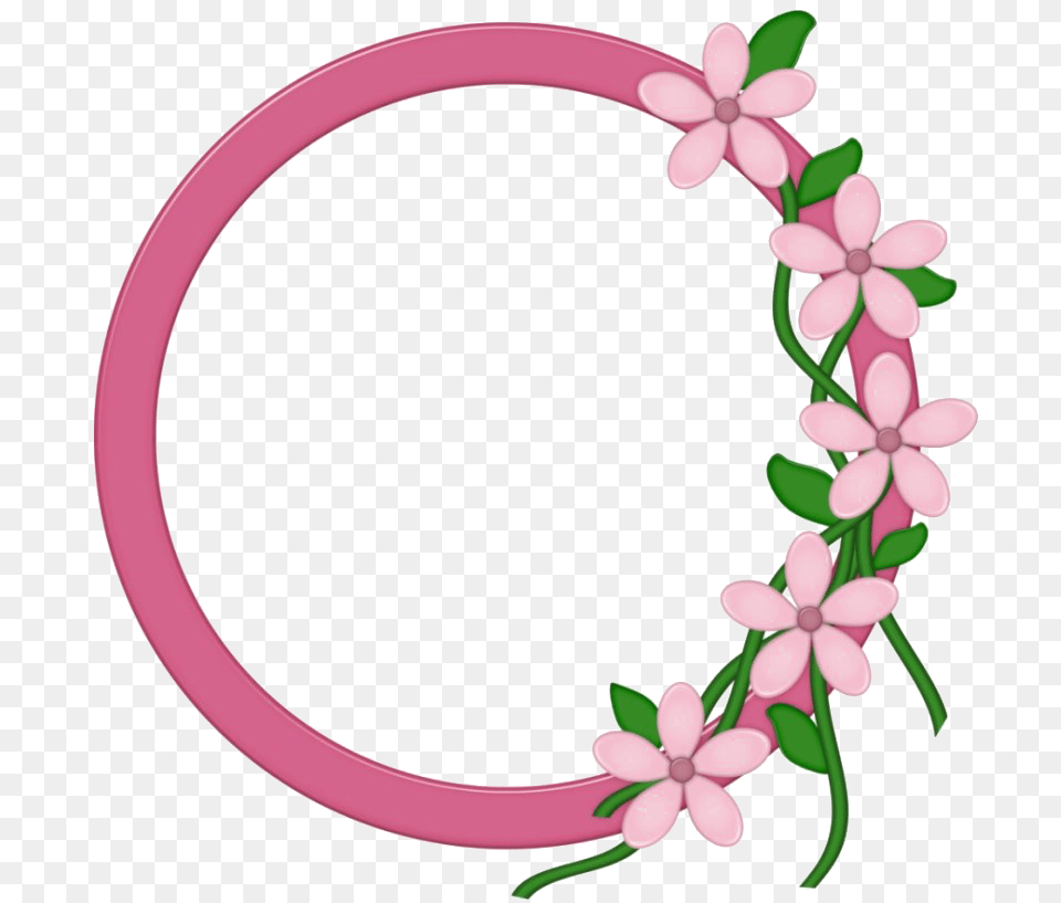 Round Floral Frame Image Circle Flower Frame, Flower Arrangement, Plant, Oval, Accessories Free Png Download