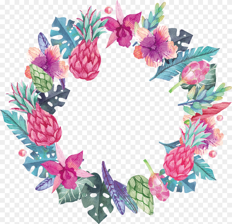 Round Flower Wreath Images All Floral Desenho Colorido, Plant, Pattern, Art, Floral Design Free Png Download