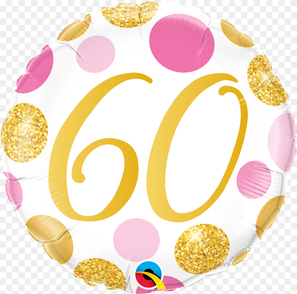 Round Foil 60 Pink Gold Dots Each Pkgd Qualatex Australia 60 Pink And Gold, Text, Symbol, Number, People Free Transparent Png