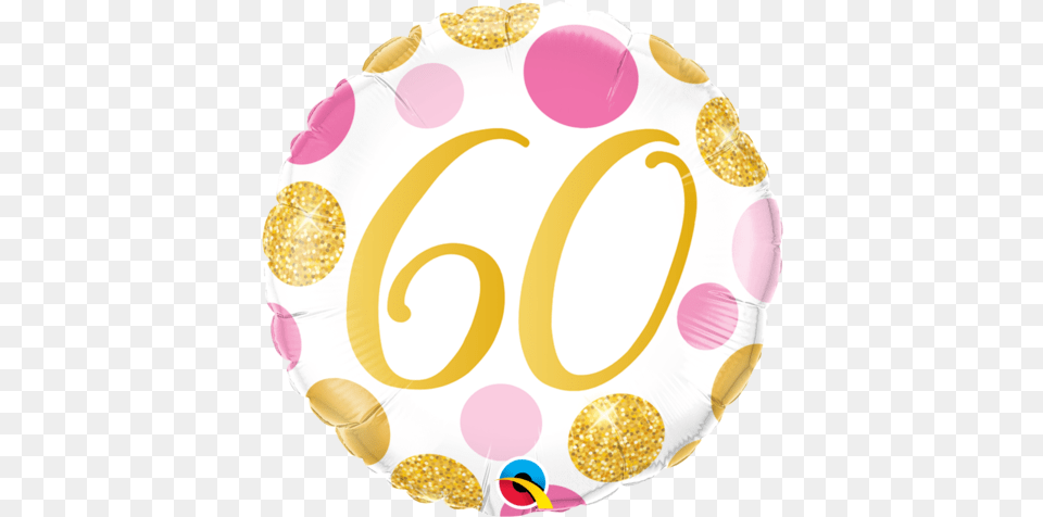 Round Foil 60 Pink Gold Dots Each Pkgd Transparent Birthday, Text, Symbol, Birthday Cake, Food Free Png