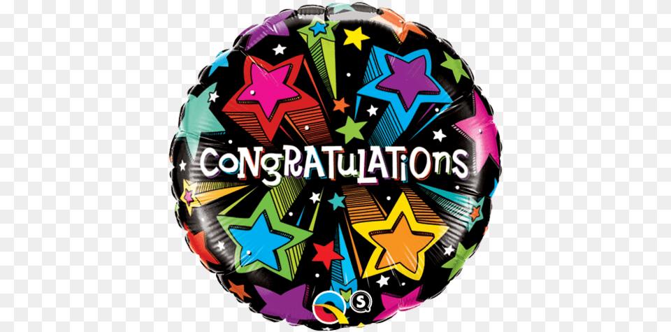 Round Foil Congratulations Shooting Stars Each Pkgd Congratulations Ballons, Balloon, Ammunition, Grenade, Symbol Png Image