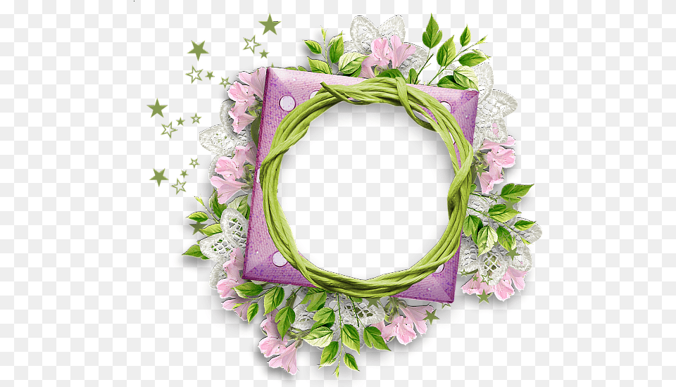 Round Frame Flower, Wreath, Plant, Pattern Png