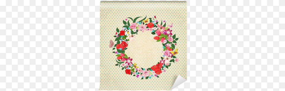 Round Frame Of Beautiful Flowers For Your Design Wall Painting, Art, Floral Design, Graphics, Pattern Free Transparent Png