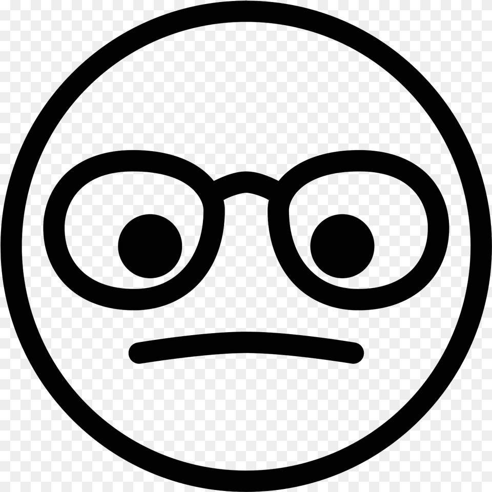 Round Glasses Emoji Icon Portable Network Graphics, Gray Png